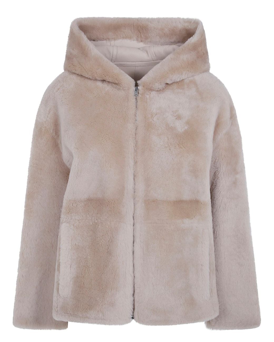 Yves Salomon Gray Leather Jacket 66 Cm