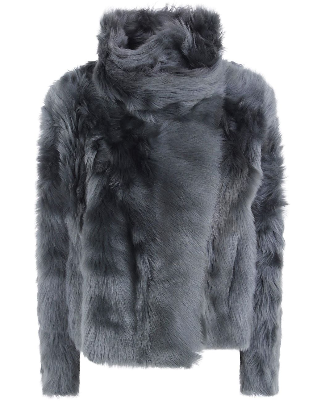 Yves Salomon Gray Jacket 55 Cm Jacket