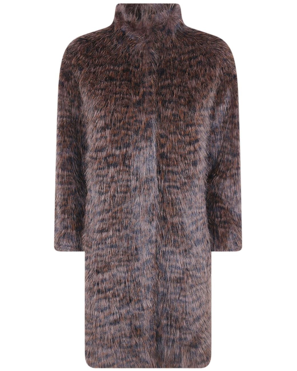 Betta Corradi Brown Coat High Neck "Leop"