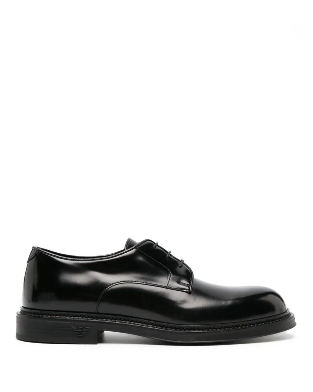 Emporio Armani Black Leather Brogues for men