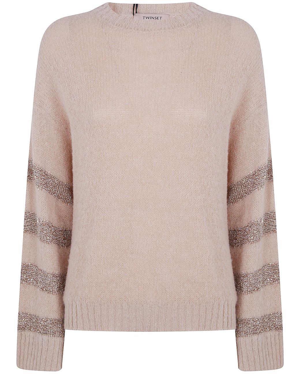 Twinset Pink Sweater Round Neck "Sandy Hemp"
