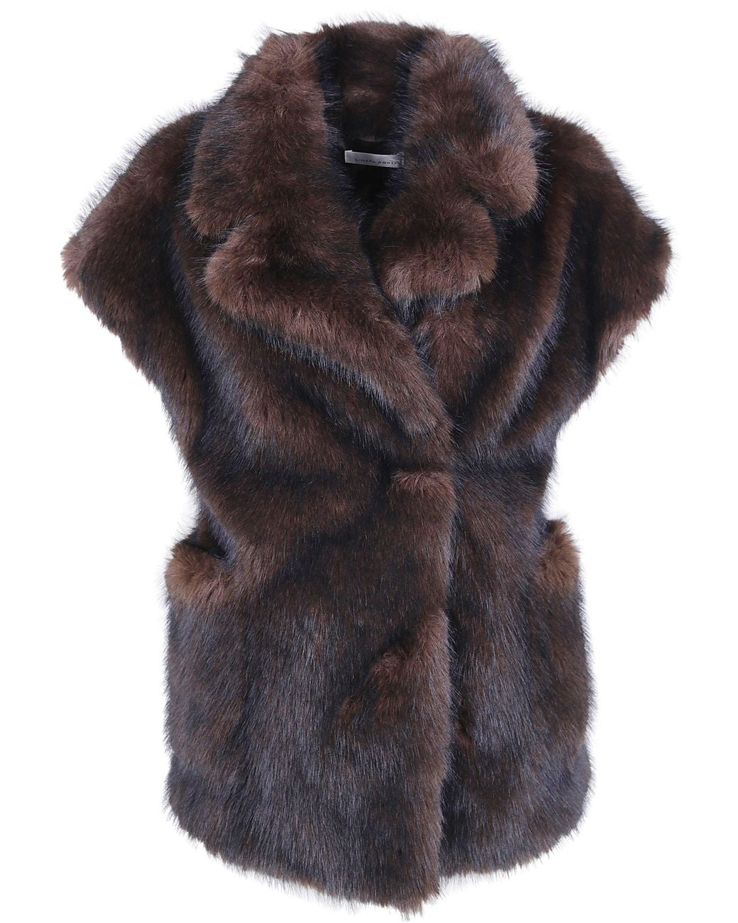 Liviana Conti Black Coat Fur Vest "Rian"