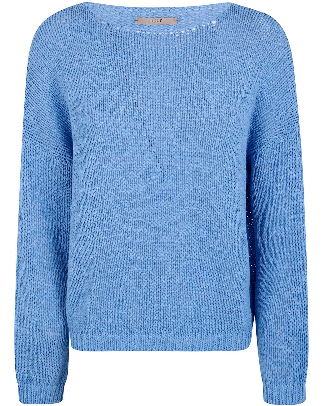 Nuur Blue Boat Neck Sweater