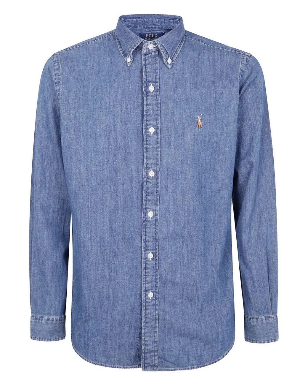 Polo Ralph Lauren Long Sleeve Sport Shirt in Blue for Men | Lyst UK
