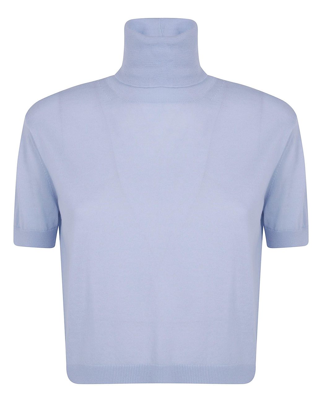 N°21 Blue Short-Sleeve Turtleneck Sweater
