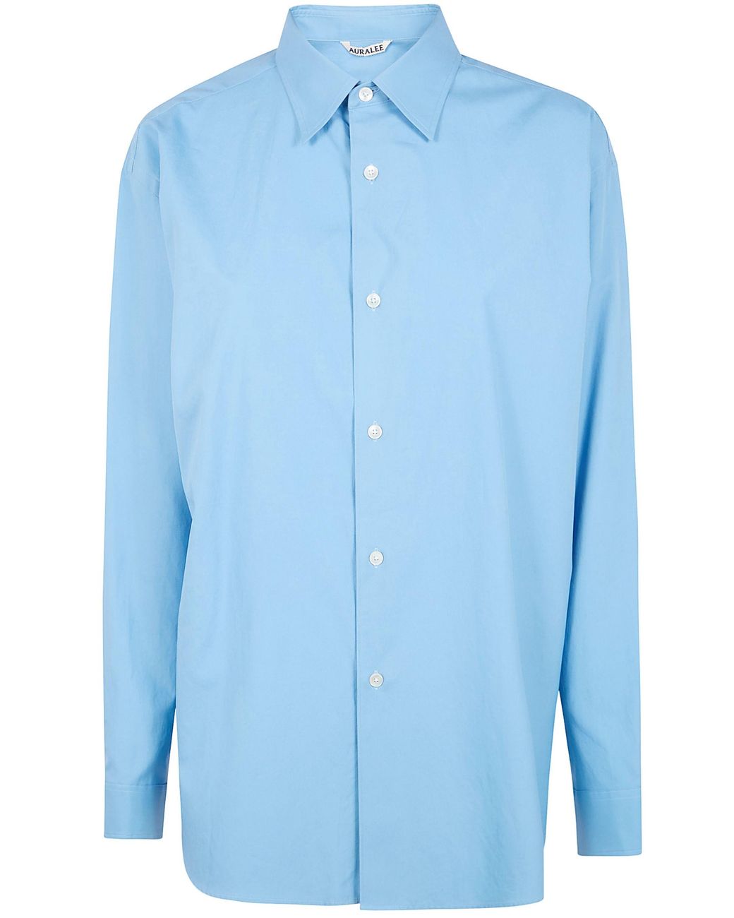 Auralee Blue Shirt Washed Finx Twill