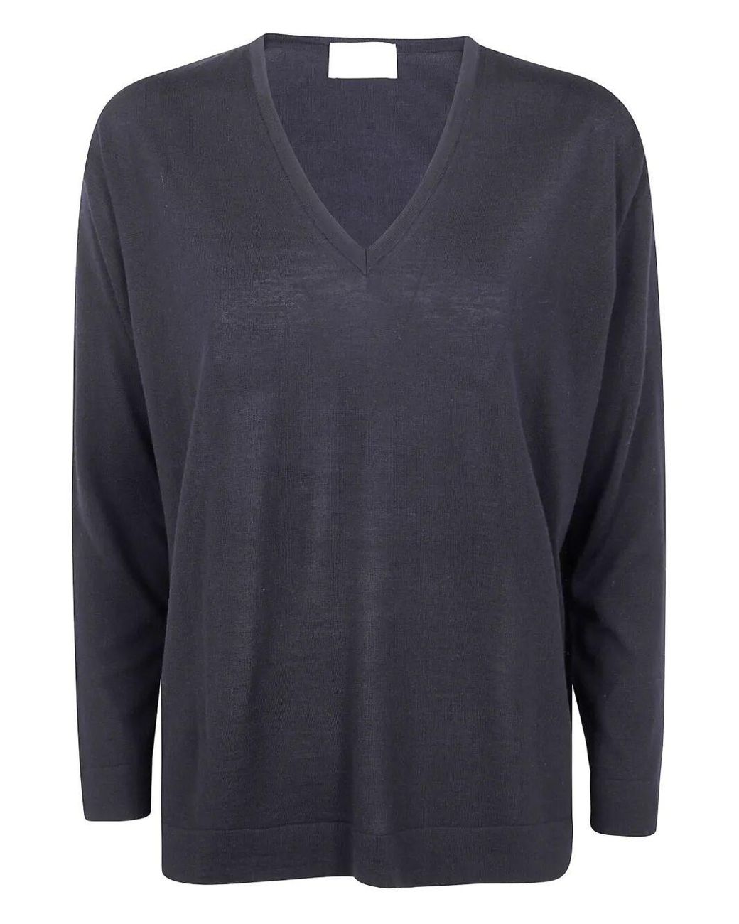 Drumohr Blue Long Sleeve V-Neck Extrafine Sweater