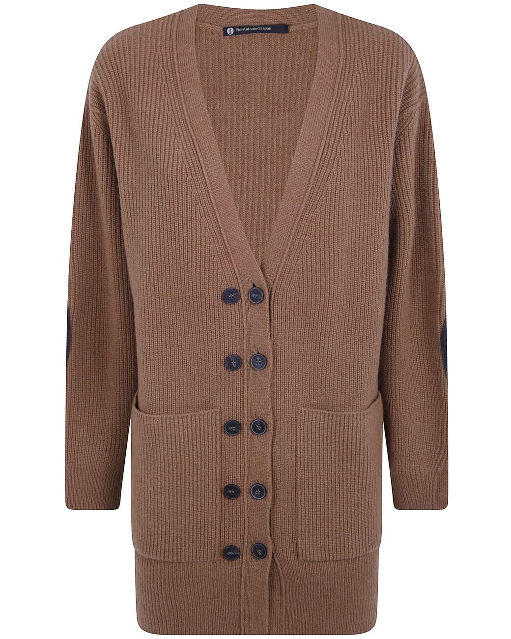 Pierantoniogaspari Brown Cardigan With Patches