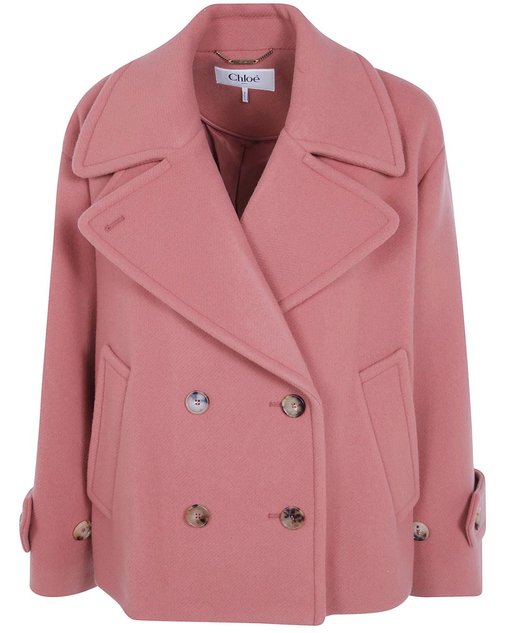 Cappotto Militare Split "Turtle Neck" di Chloé in Pink
