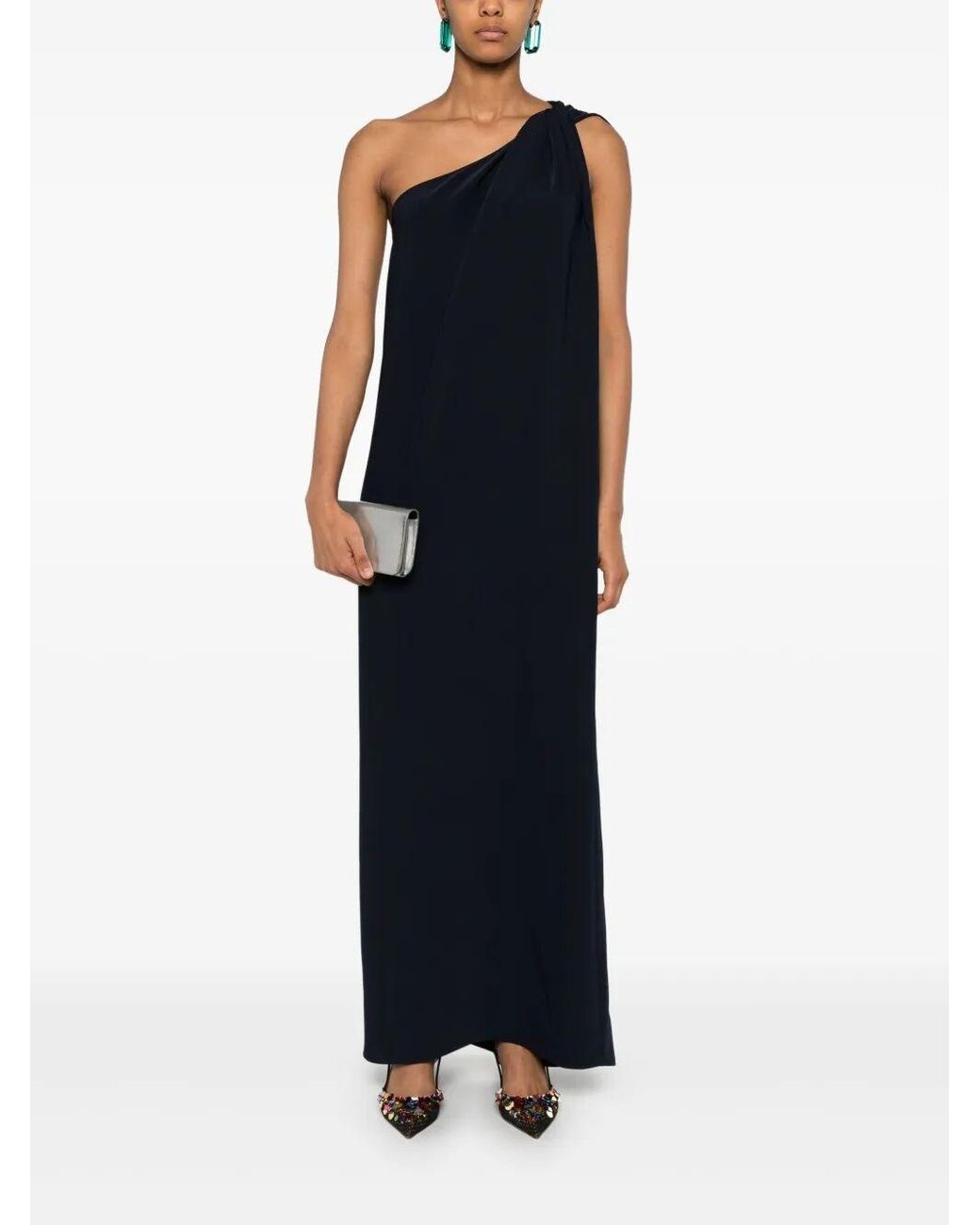 P.A.R.O.S.H. Blue Cady Midi Dress