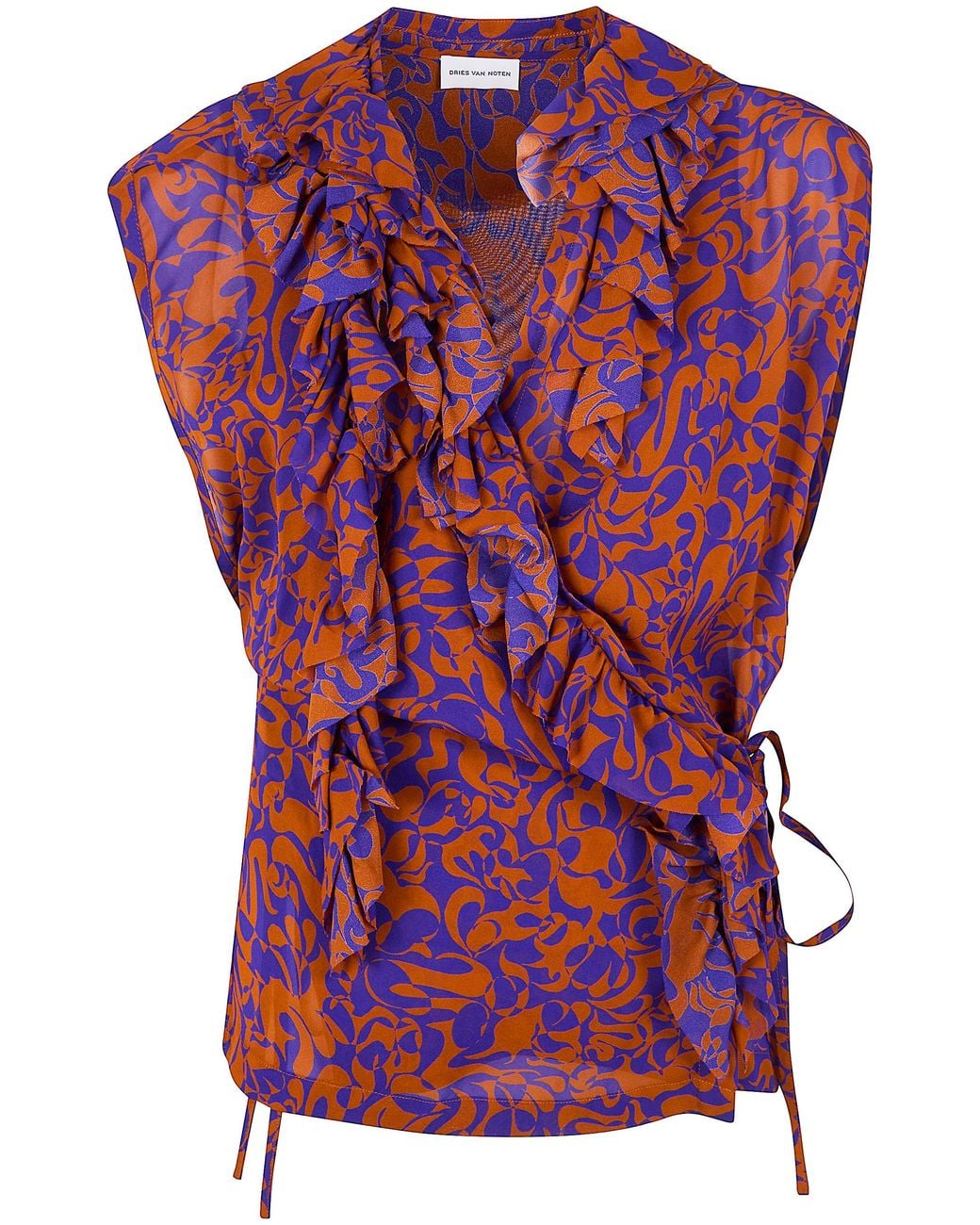 Dries Van Noten Red 'Clematis' Top