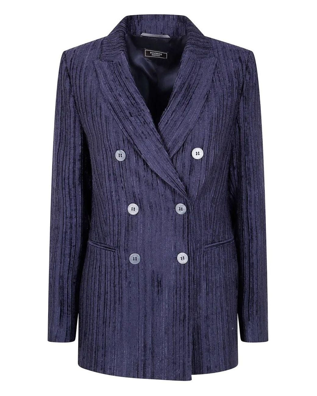 Peserico Blue Double Breasted Velvet Jacket
