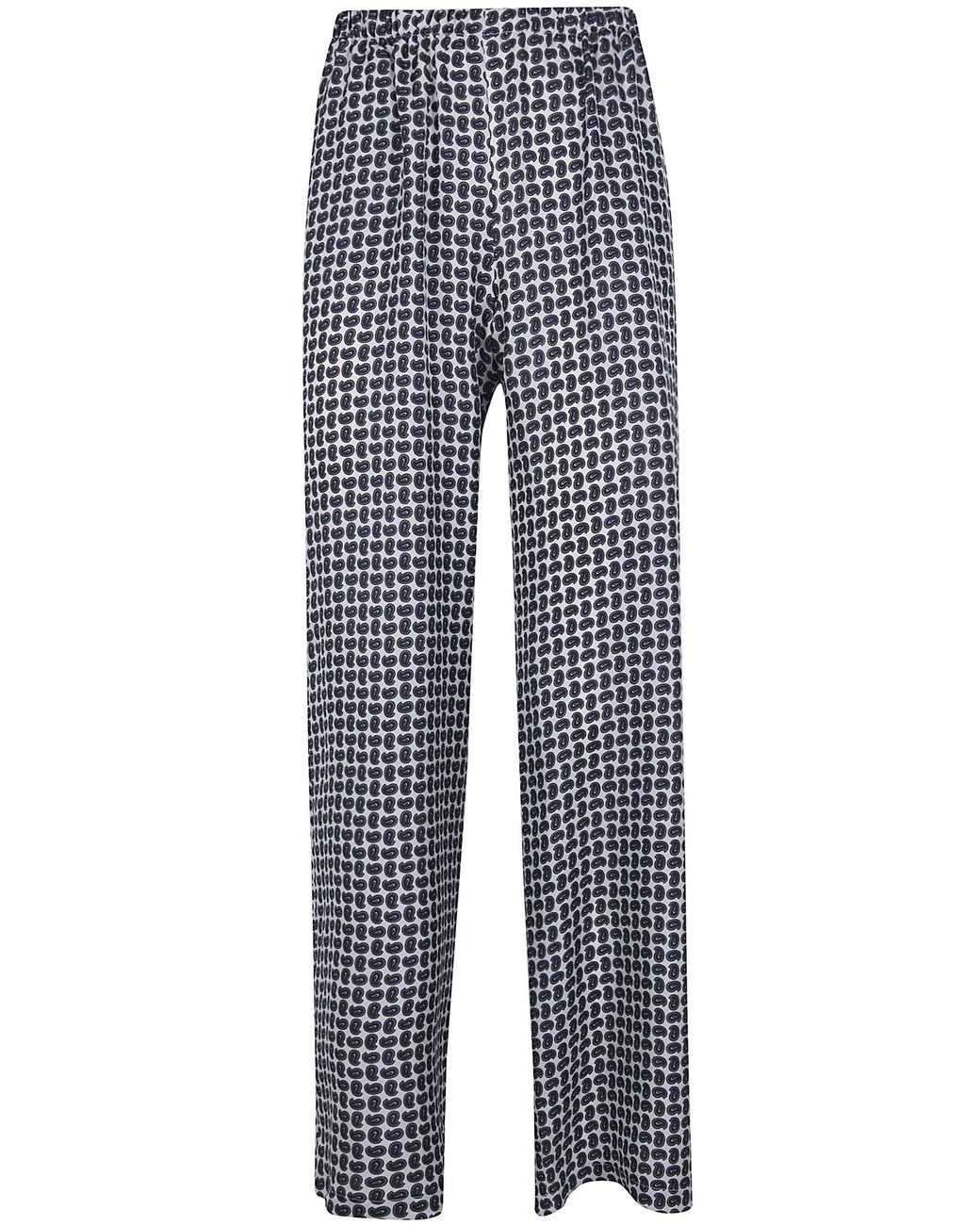 Laura Urbinati Blue Elastic Waist Wide Leg Trousers