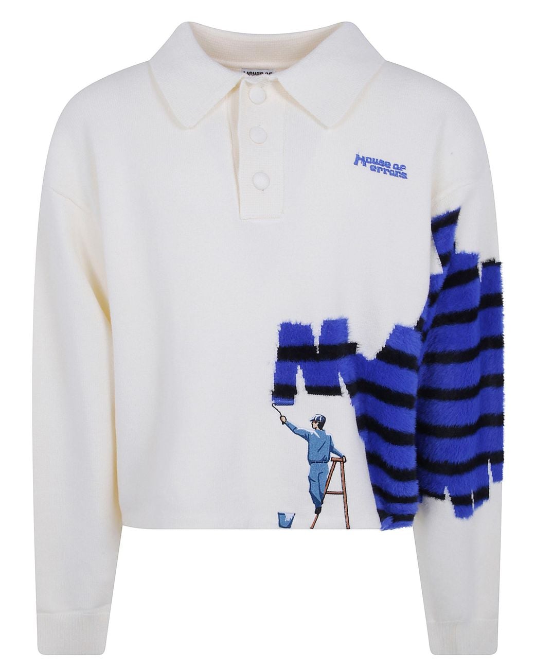 House of Errors Blue Sweater Knitted "Wall Painter" for men