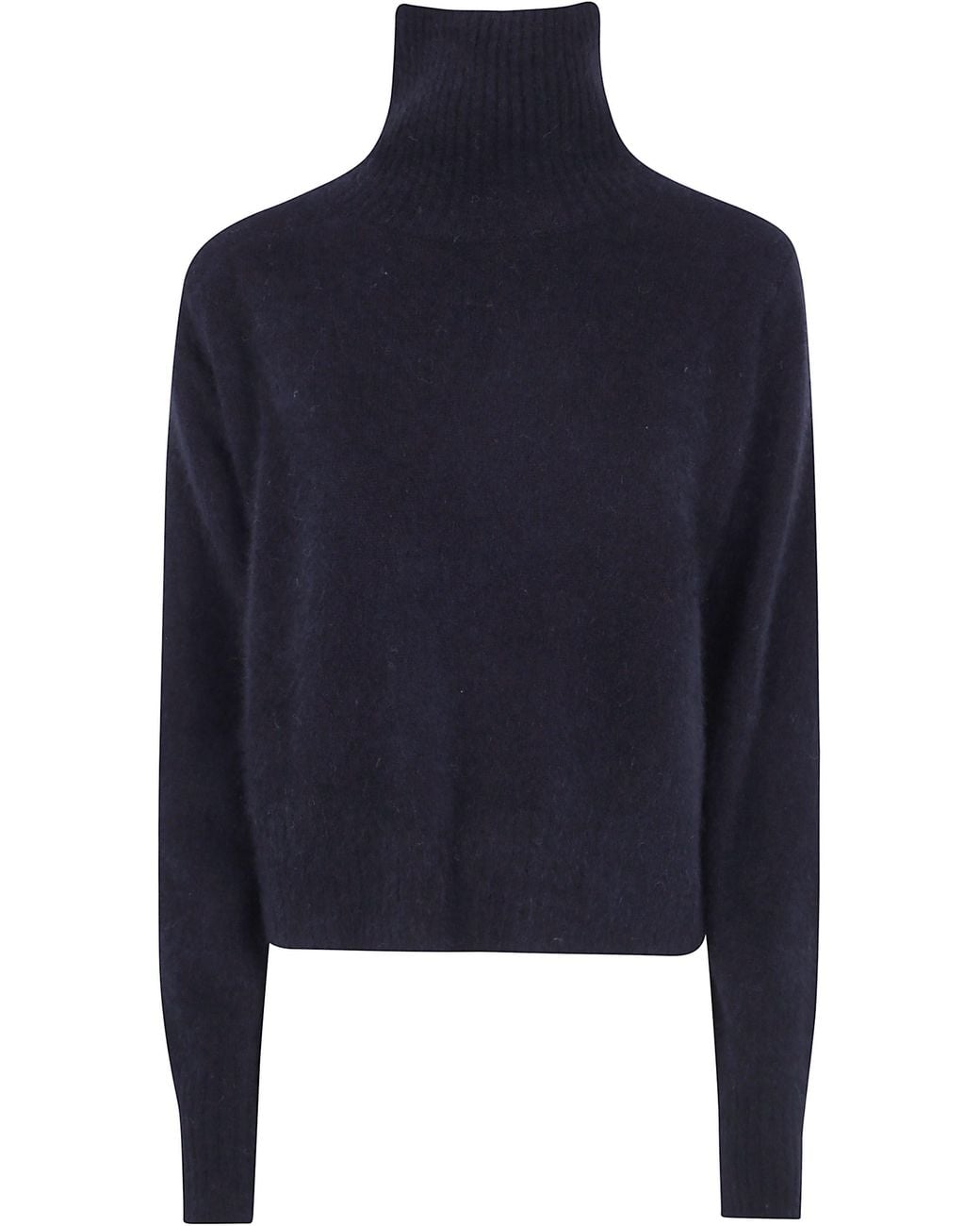 C.t. Plage Blue C. T. Plage High-Neck Sweater Ladies Longsleeve Pullover