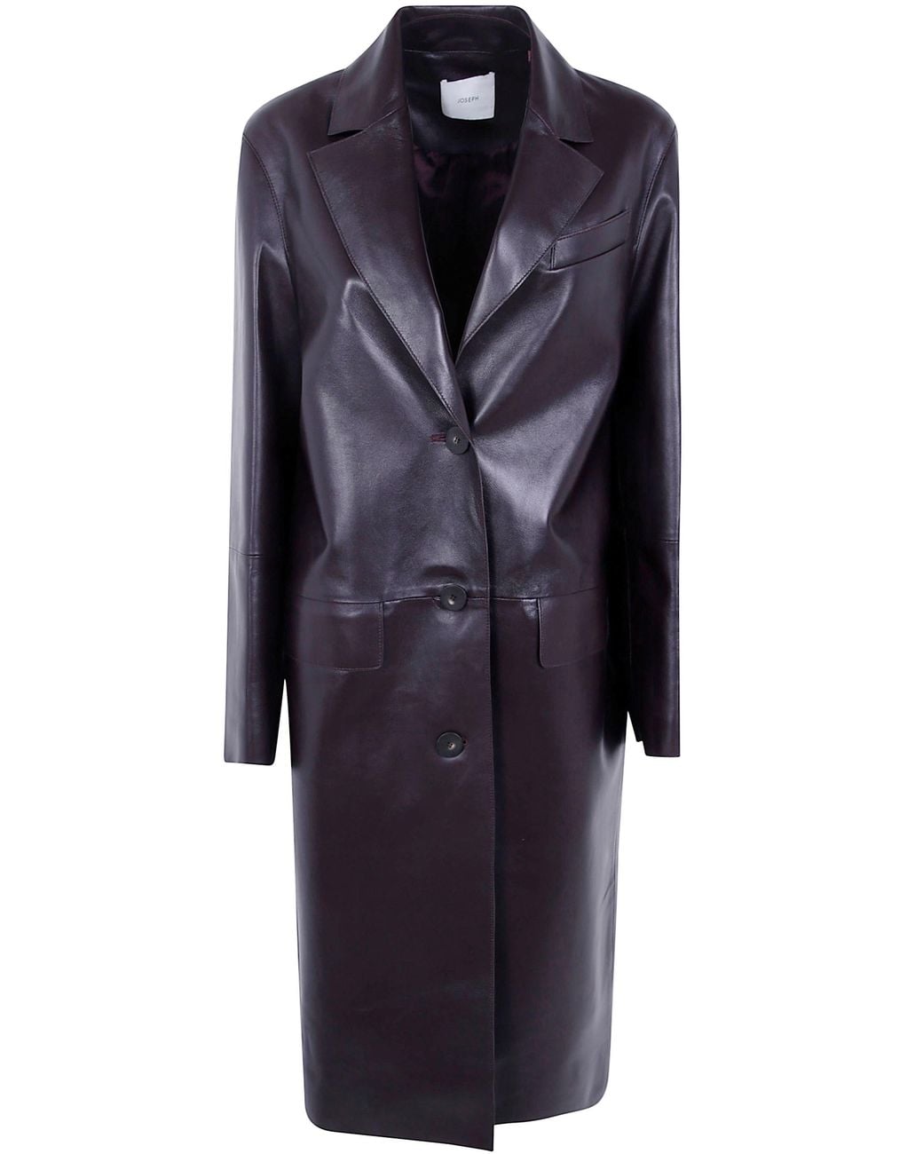 Joseph Blue Leather Coat "Vittoria"