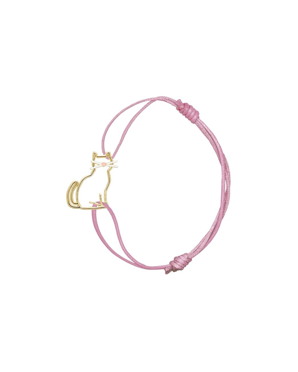 Aliita Pink "Miau Bigotes Enamel" Cord Bracelet
