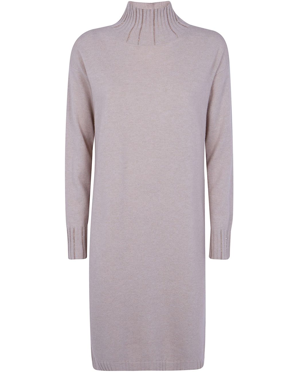Fabiana Filippi Purple Platinum Turtle Neck Knit Dress