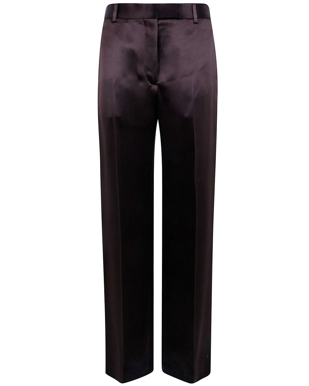 Tom Ford Blue Silk Satin Wide Leg Tailored Pants