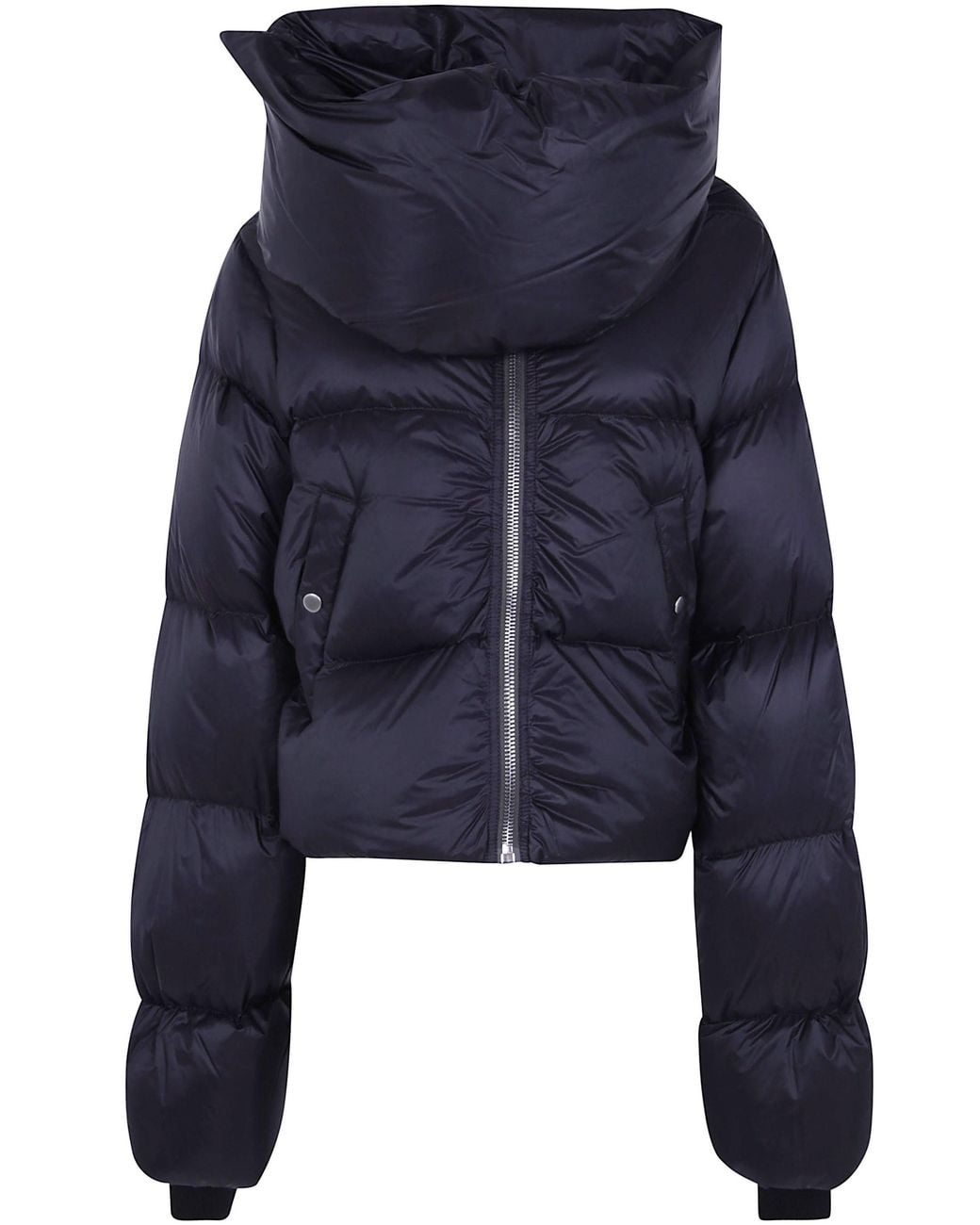 Rick Owens Blue Jacket Hooded "Funnel Neck"