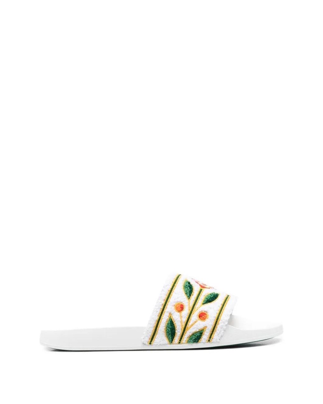Casablanca White "Embroidered Terry" Slider for men