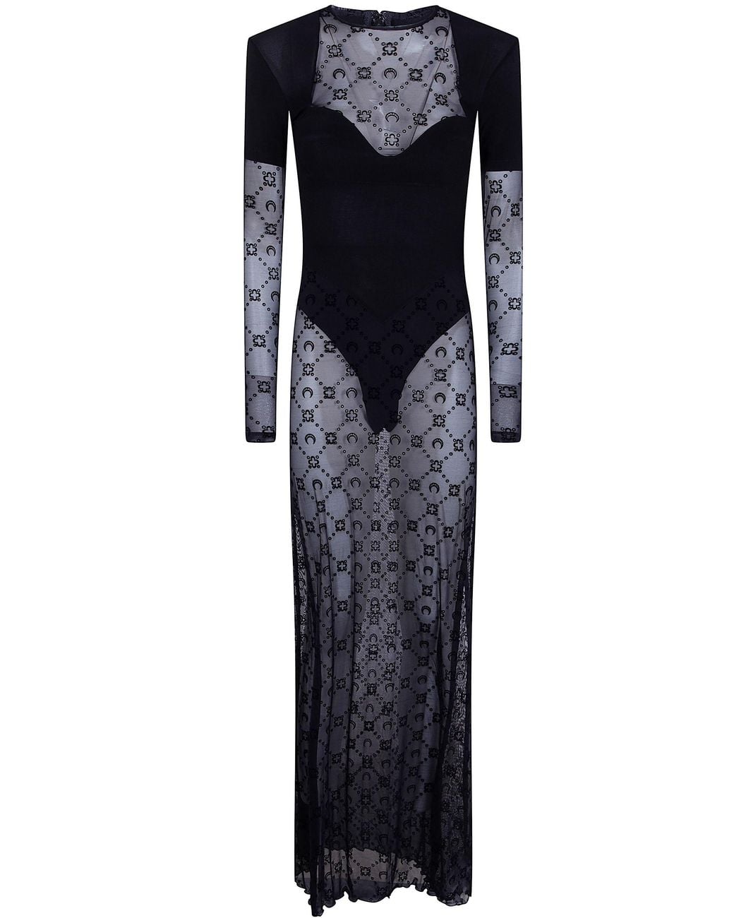 MARINE SERRE Black Layered Jersey Catsuit
