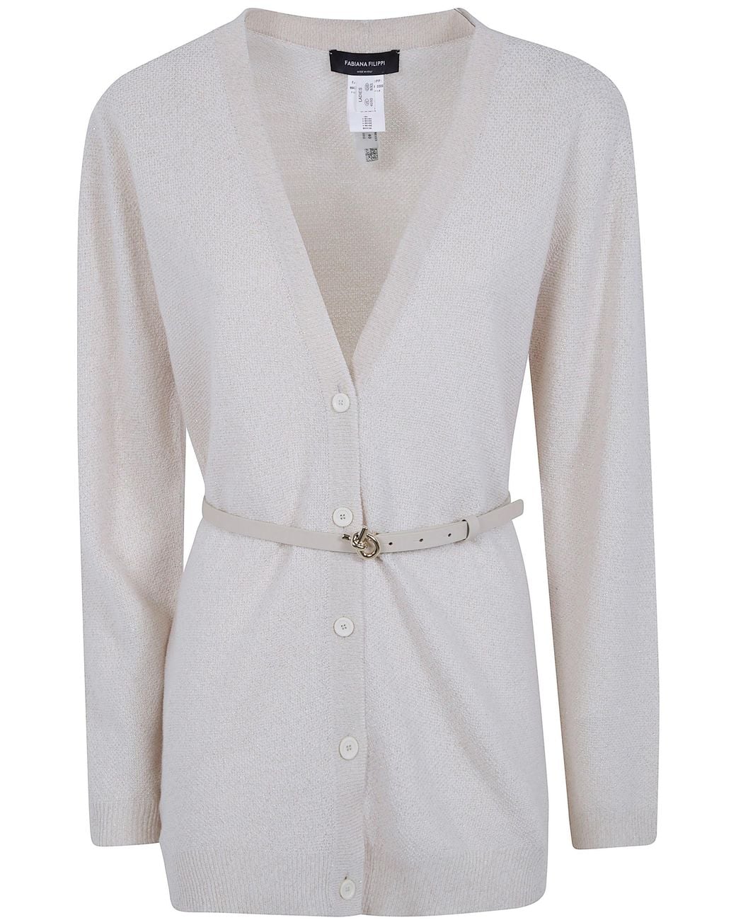 Fabiana Filippi Gray Belted Cardigan
