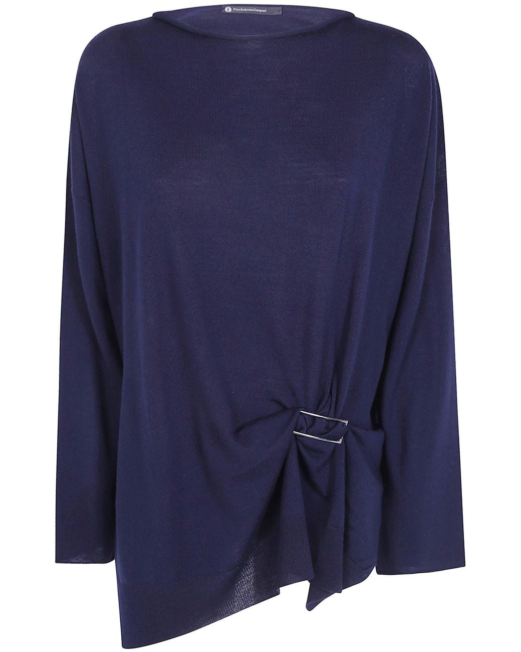 Pierantoniogaspari Blue Sweater Equal Neck "Equal Neck Sweater With Buckles