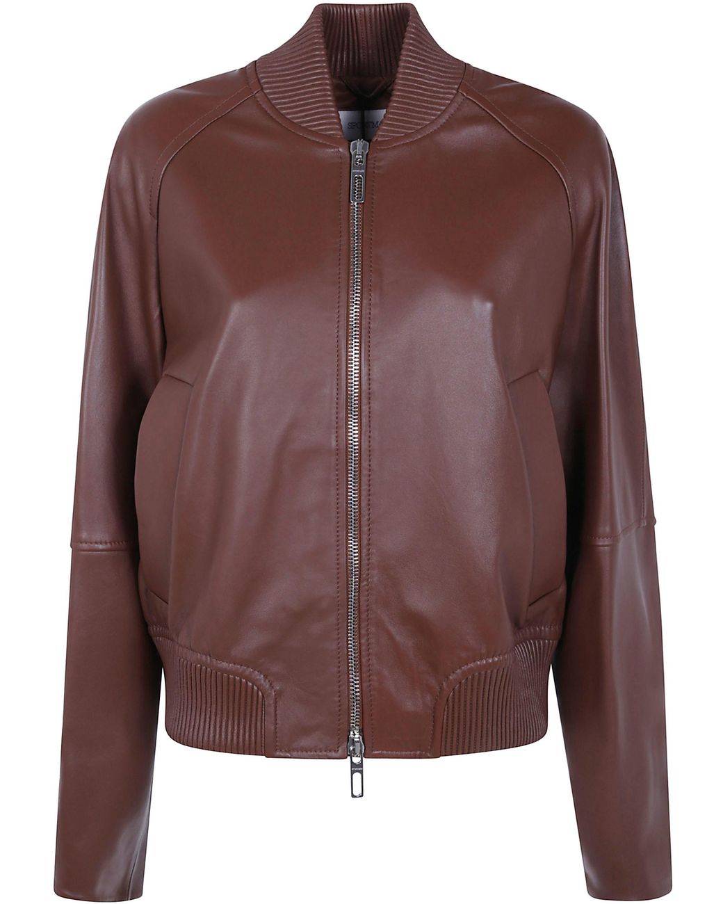 Max Mara Brown Jacket Leather "Spx Amour"