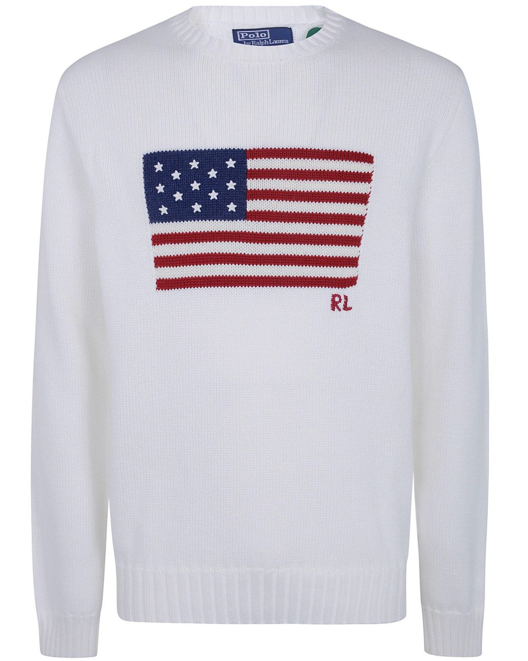 Polo Ralph Lauren Blue Flag Embroidered Long Sleeve Pullover for men