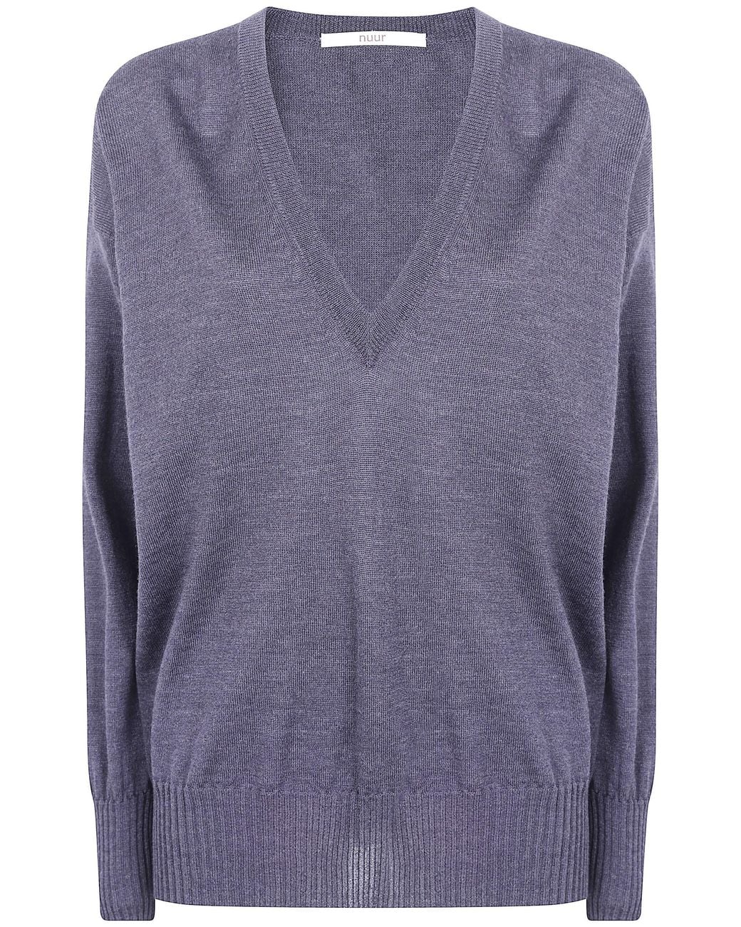 Nuur Blue Sweater Long Sleeves V Neck "263Fxb08002"