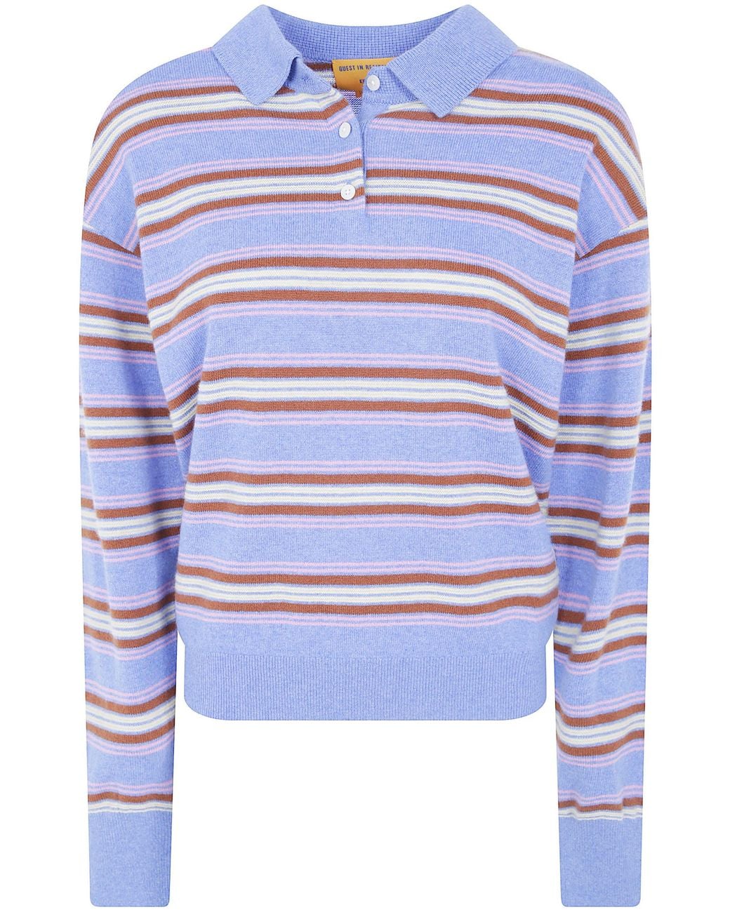 Guest In Residence Blue Sleeveless Crew Neck Sweater