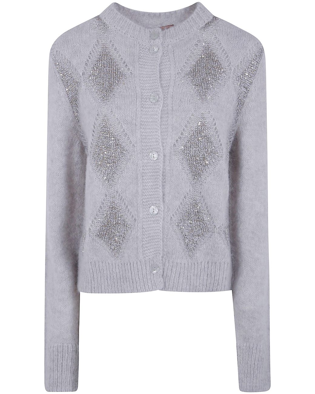 Twinset Gray Cardigan Argyle