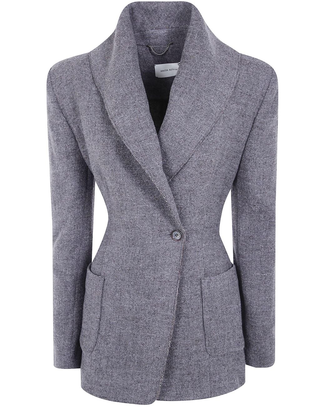 Magda Butrym Blue Blazer Shawl "Shawl Blazer"