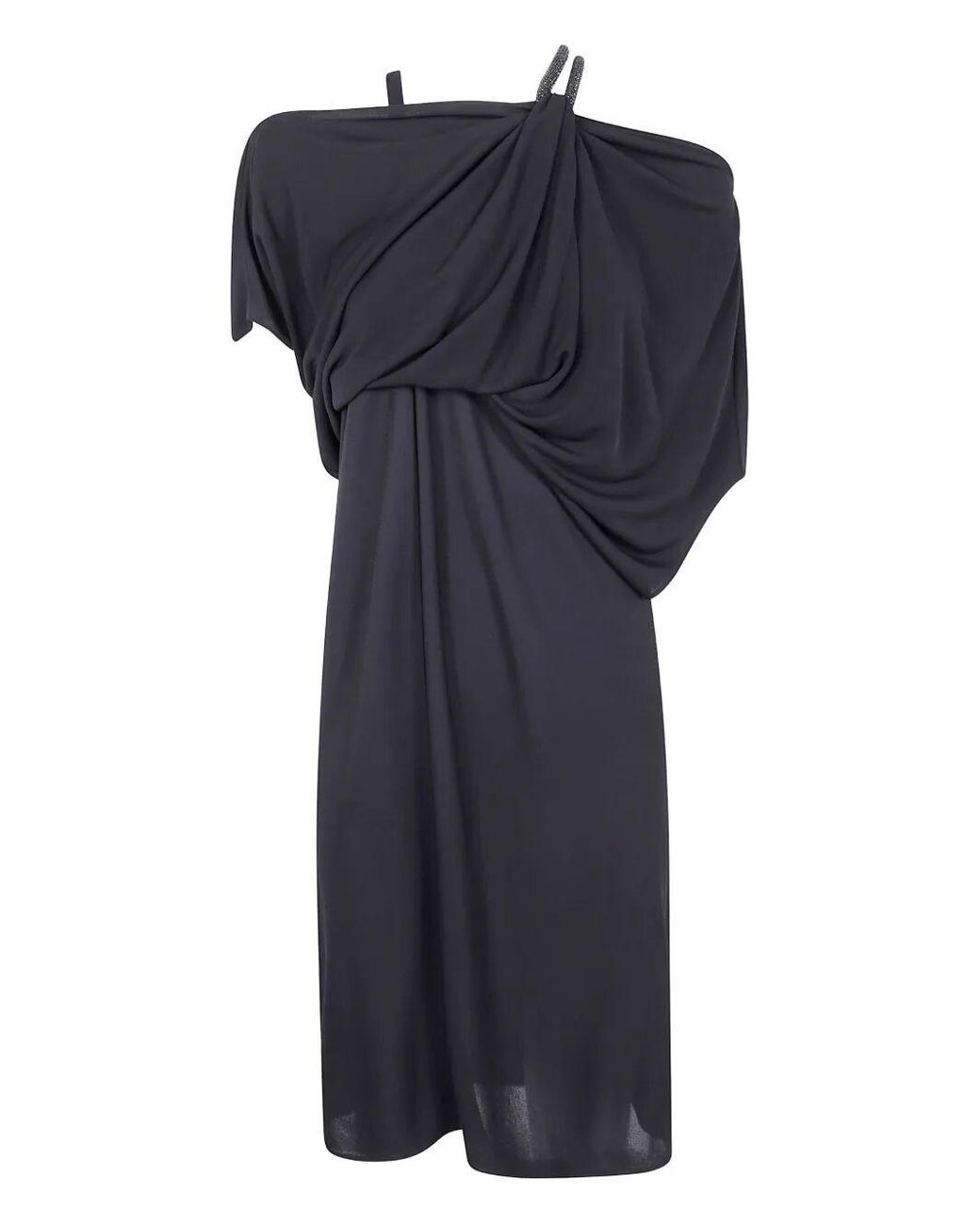 Tom Ford Blue Chain Stones Embroidery On Crepe Jersey Cocktail Dress
