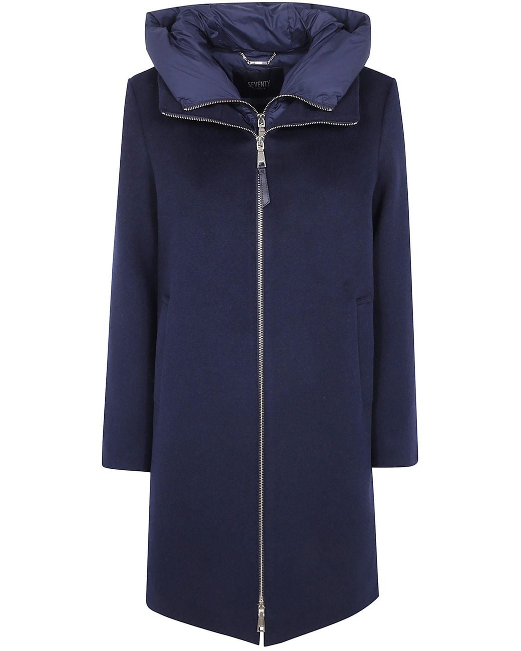 Seventy Blue Coat Nylon Details "Nylon Details Coat"