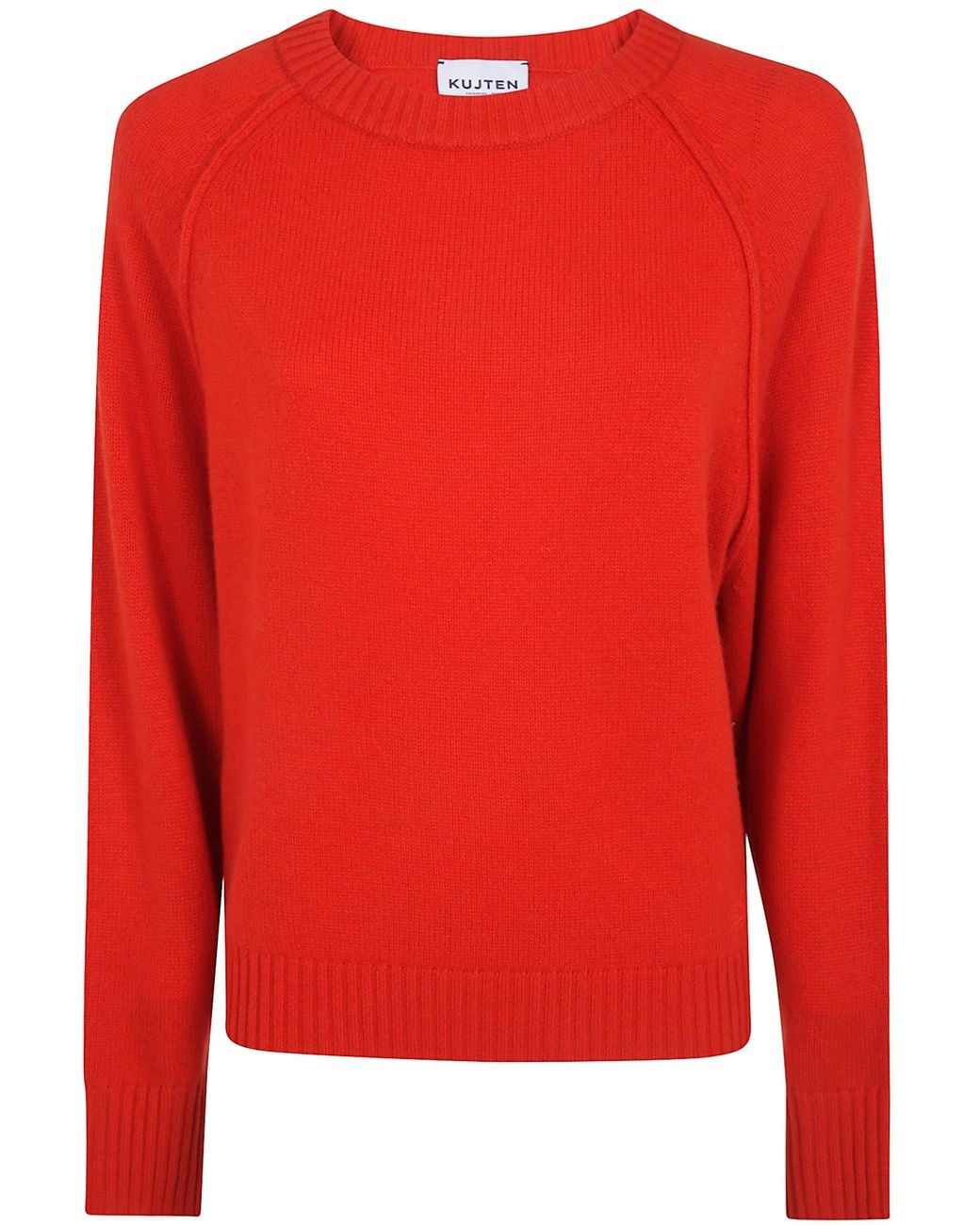 Kujten Red Sweater Cashmere "Cadaisy" Crateer Neck