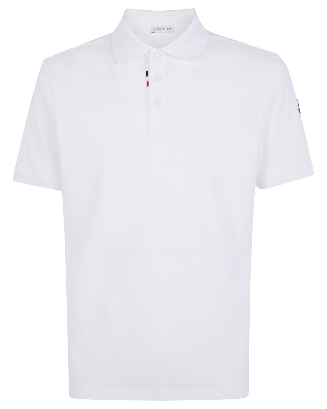 Moncler White Polo Shirt Short Sleeves "Classic" for men