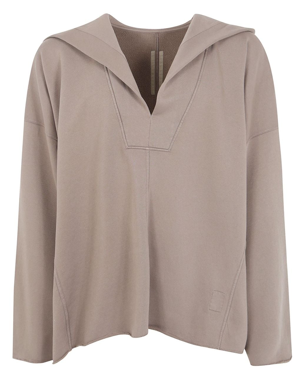 Rick Owens Brown Sweatshirt Hooded "Ls Kaftan Hip" for men