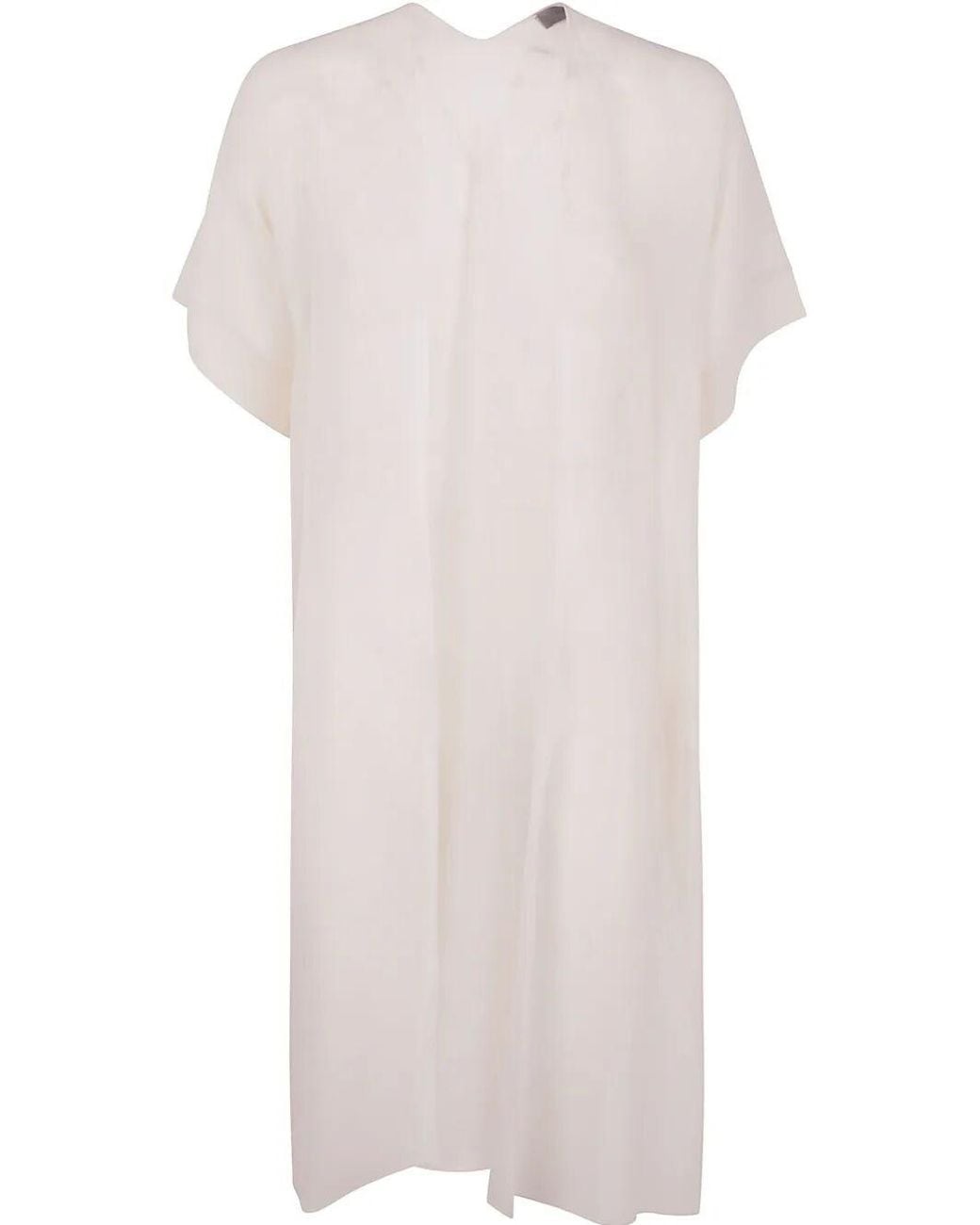 D.exterior White D. Exterior Silk Georgette Raincoat