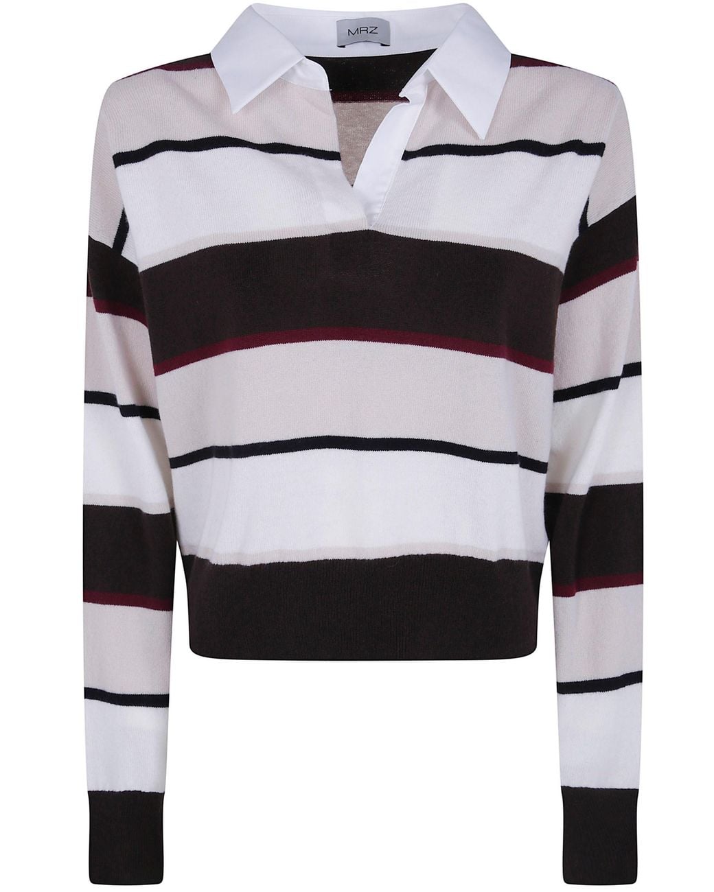Mrz White Sweater Long Sleeves "Oversized Long Sleeves Polo Neck"