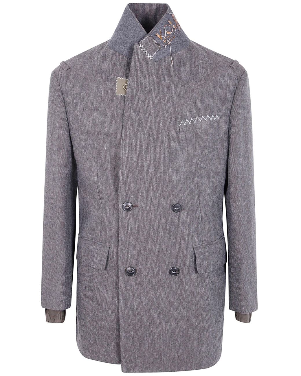 Kolor Gray "Jacket 02" Split Double Breast Coat for men