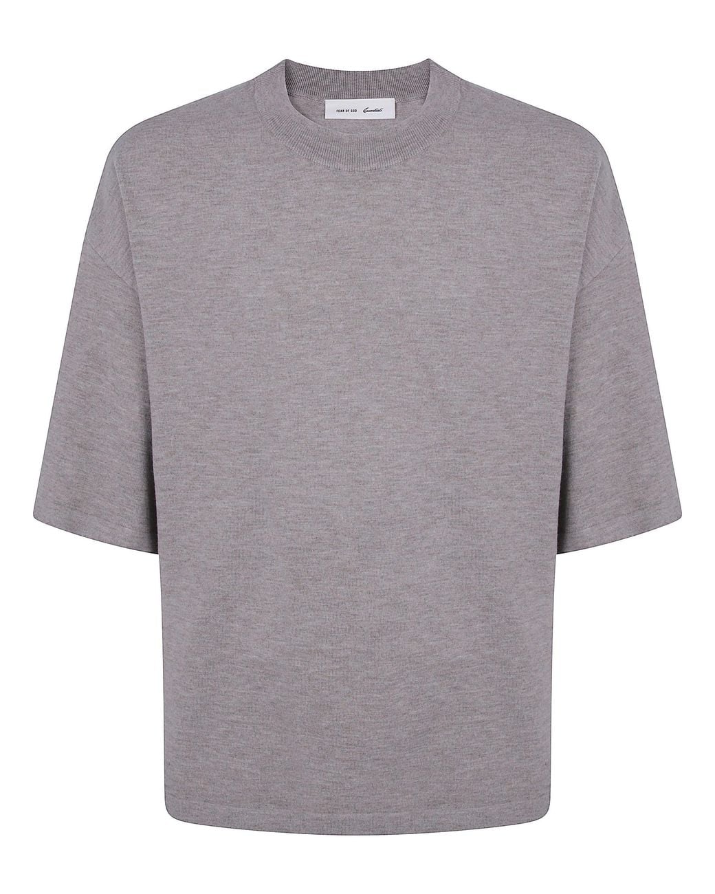 Fear Of God Gray T-Shirt Soft Knit Tee for men