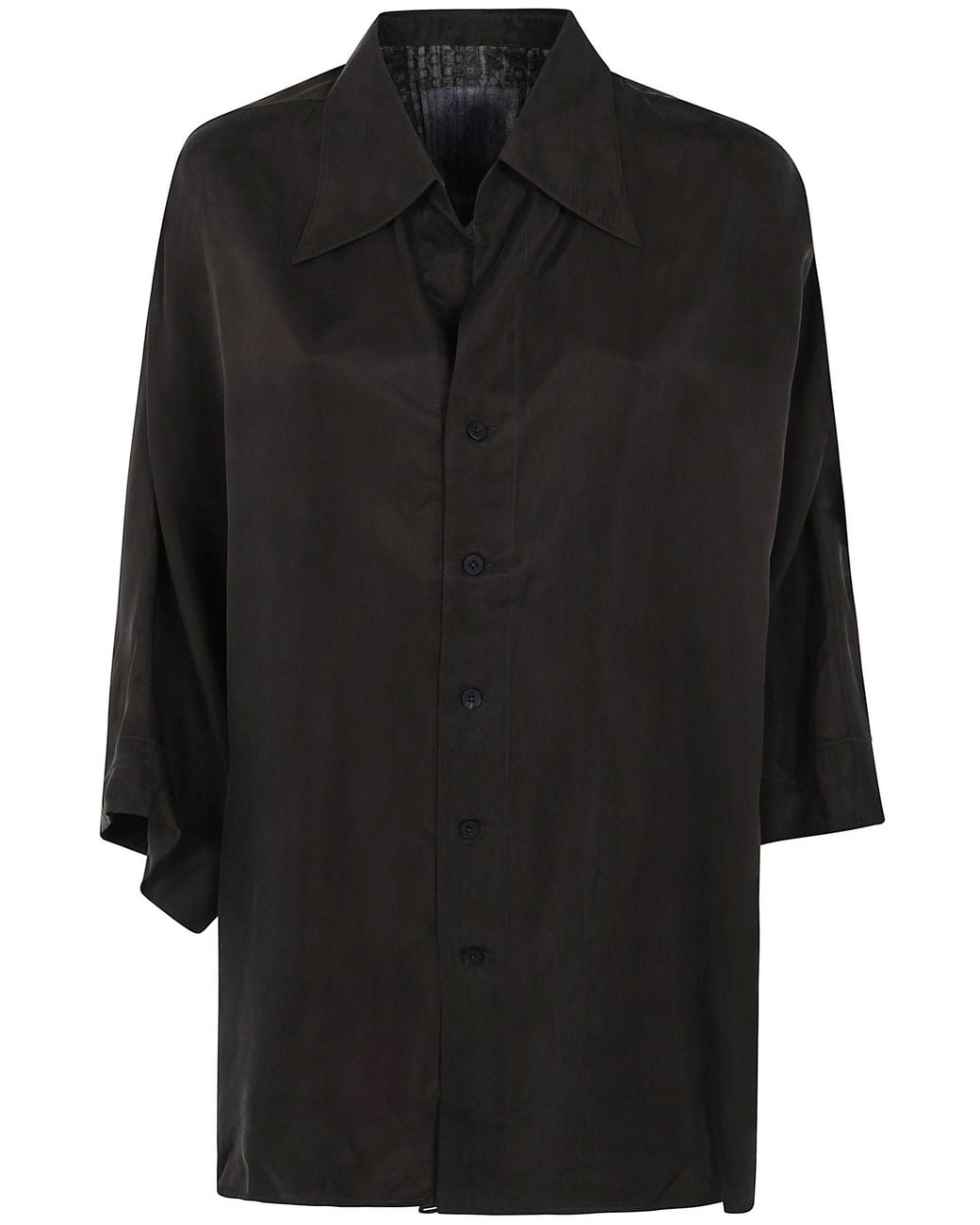 Ziggy Chen Black Shirt Back Gathered "0W2620702 53"