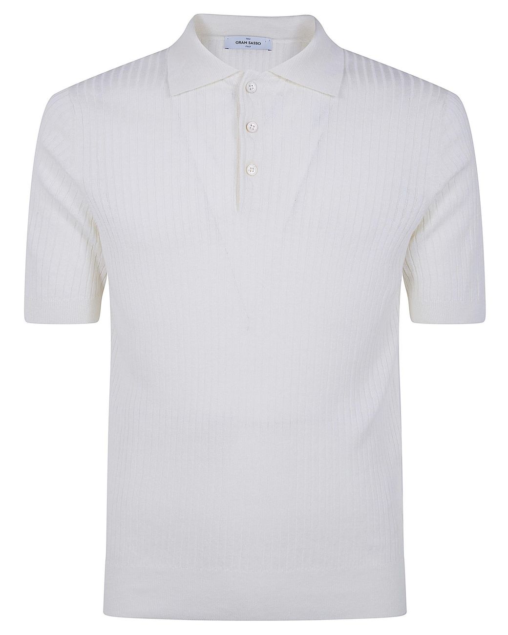 Gran Sasso White Short Sleeves Tennis Polo Shirt for men