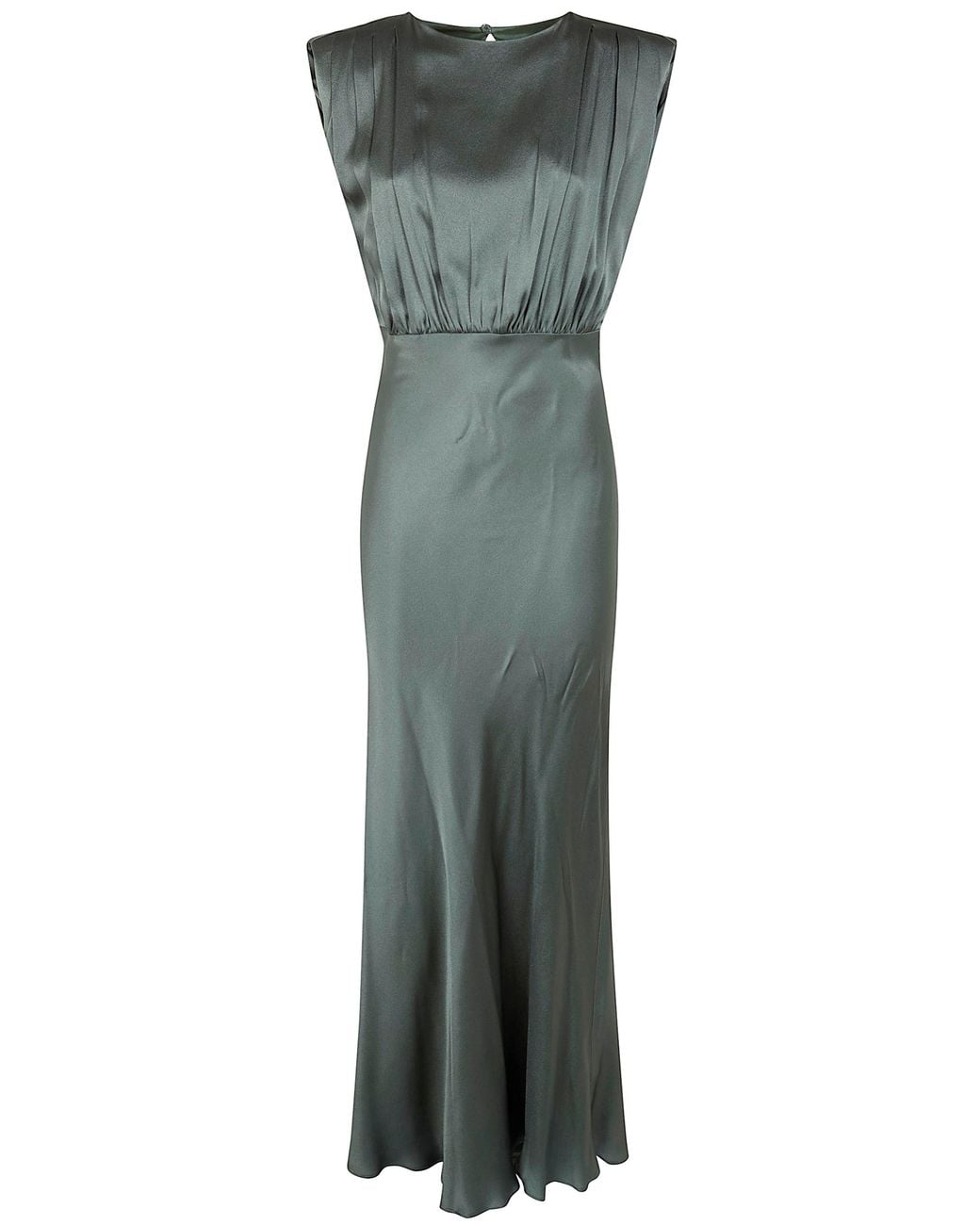 Semicouture Green Satin Long Dress