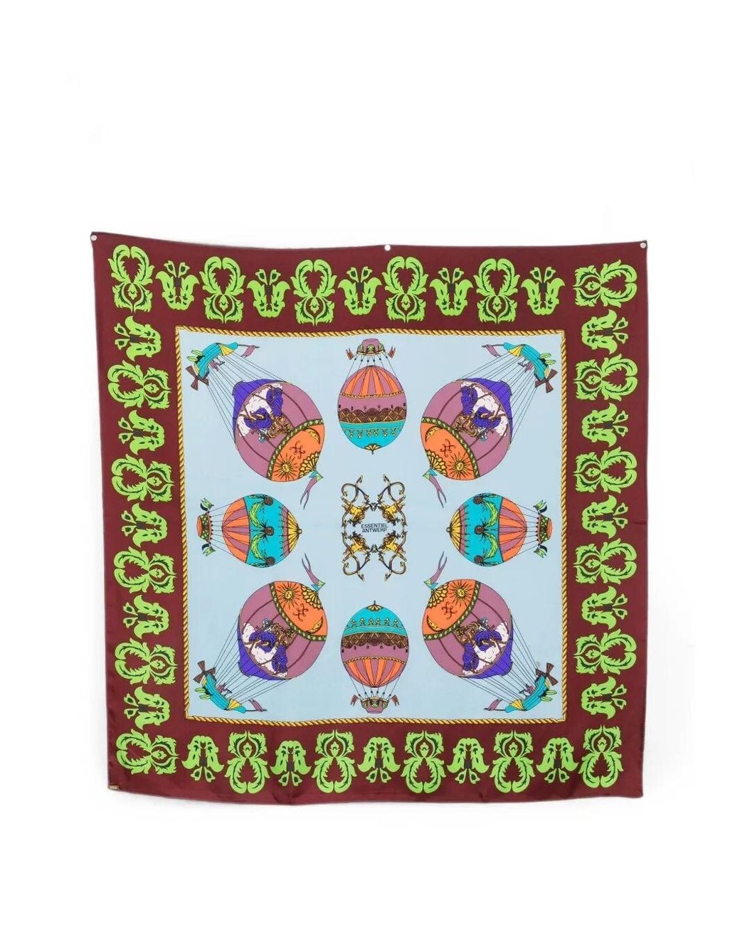 Essentiel Antwerp Green Scarf Printed "Kontact"