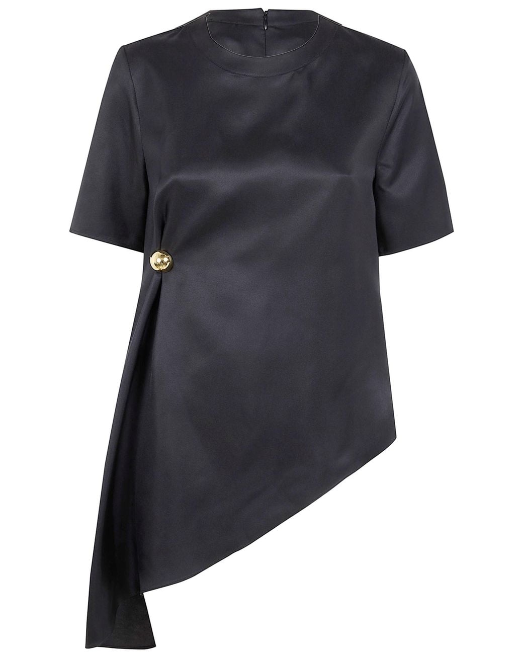 Loulou de Saison Blue "Madea" Draped Asymmetric Top