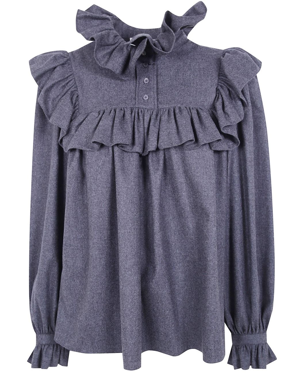 Chloé Blue Shirt Wide Sleeves