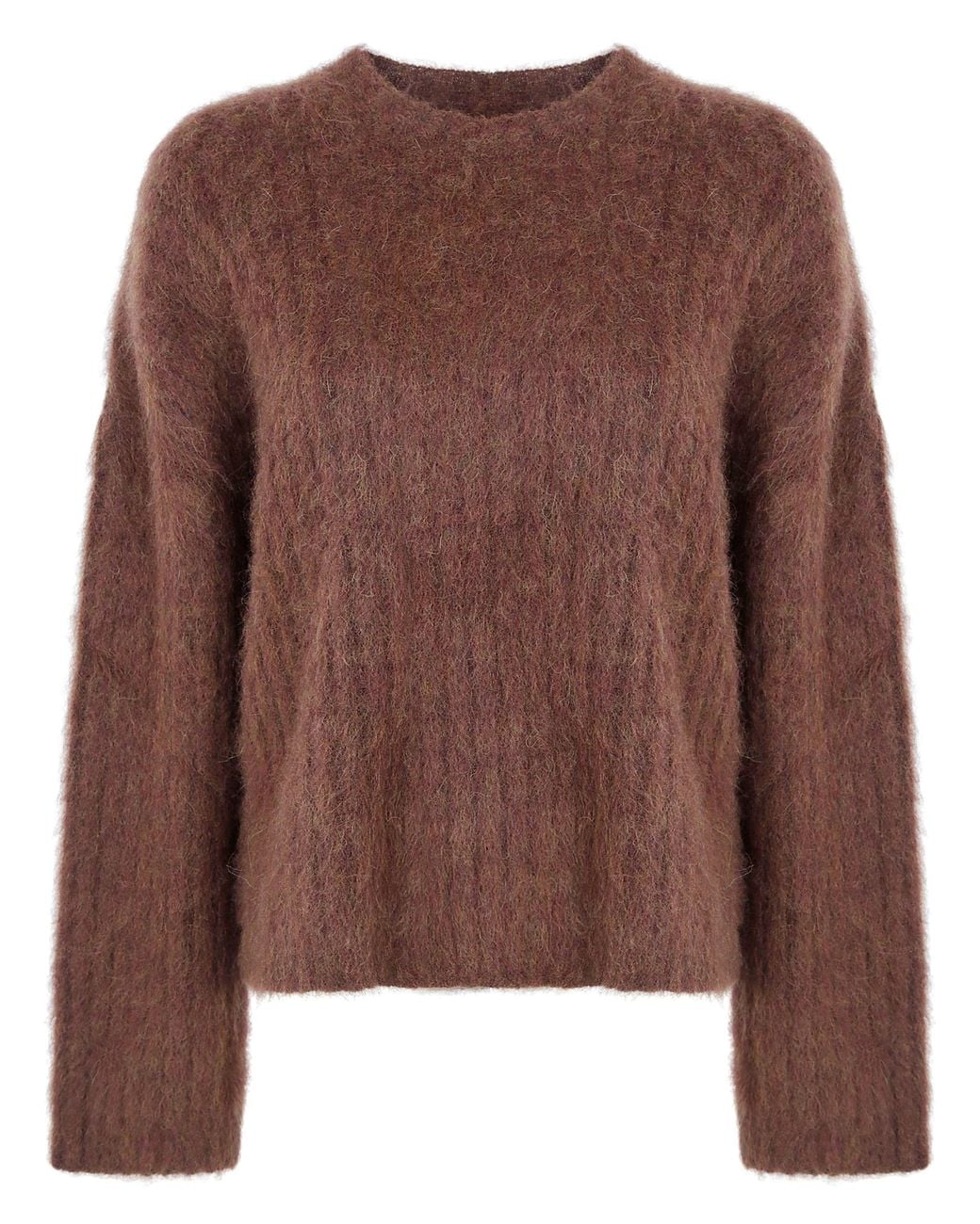 Uma Wang Brown Top Crew Neck "Uw240 Mustard"